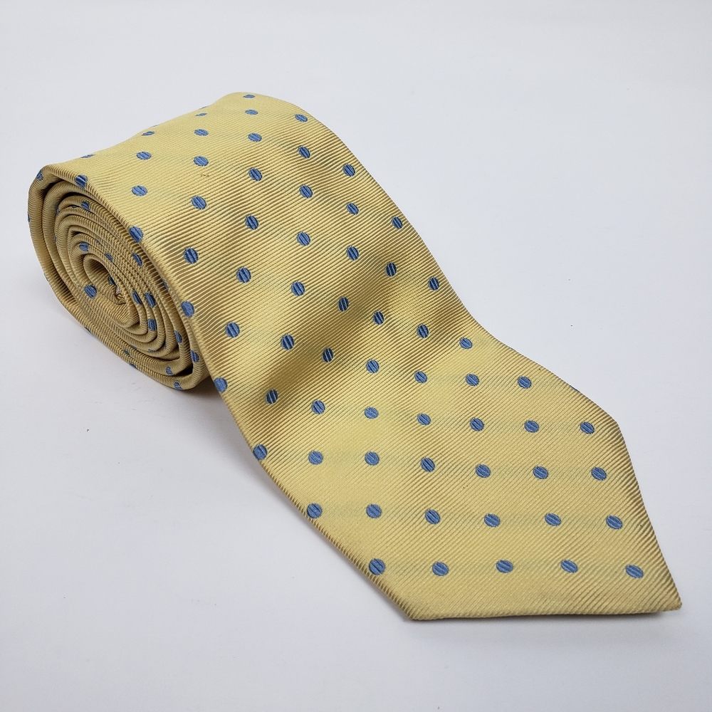 Brooks Brothers Pure Silk Yellow Polka-dot Tie